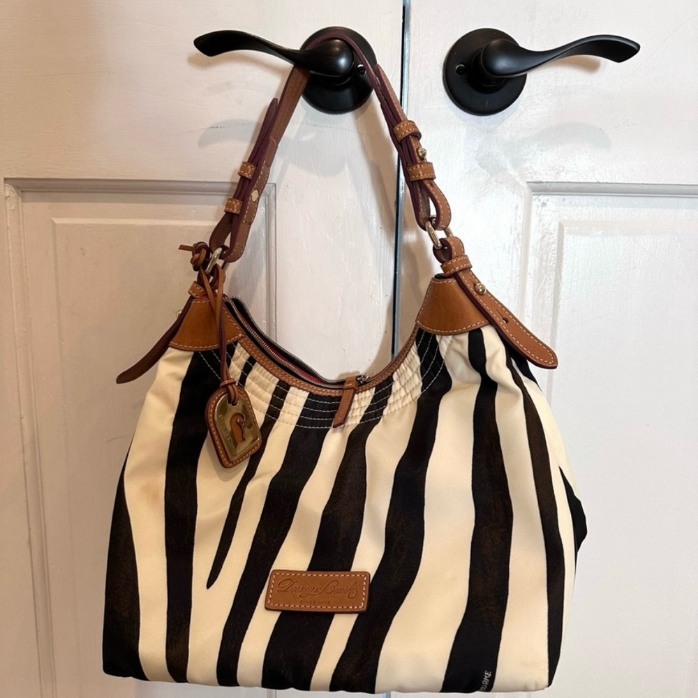 Dooney & Bourke Zebra Print Hobo Bag from mid 2000s limited edition collection